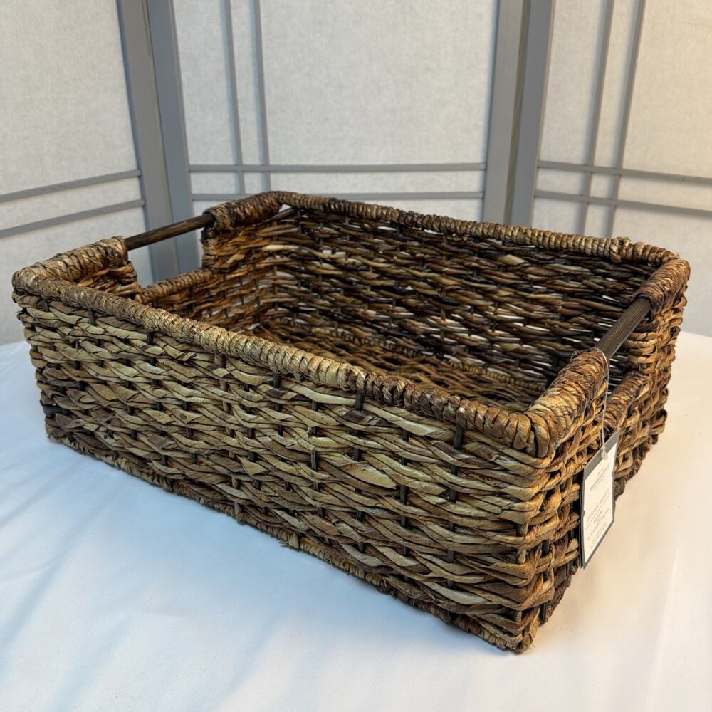 NWT! Threshold Abaca Storage Basket - Larger Rectangle 17x12x6 Brand New